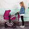 Bayer: City Doll Pram - Convertible, Adjustable Handle, Dark Pink Baby Carriage for Dolls Up to 20in - Modern Baby Stroller with Reversible Features